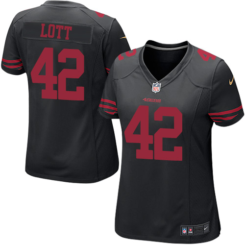 Women's Limited Ronnie Lott Nike Jersey Black Alternate - #42 NFL San Francisco 49ers